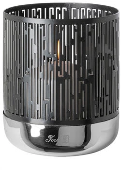 Fink Living BRIANO Windlicht schwarz-silberfarben / Ø 13 cm - Höhe: 15,5 cm