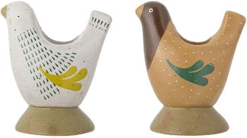 Bloomingville Reem Kerzenhalter 2er Set aus Steingut brown / 7x8x4 cm