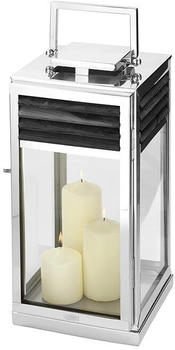 Fink GENUA Laterne flach silberfarben / 24 x 24 x 51 cm