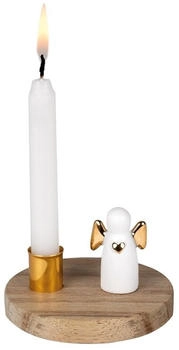 räder Lichtgeschichte Schutzengel Stabkerzenhalter weiß / Ø 7 cm - Höhe: 4,5 cm