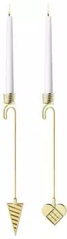 Georg Jensen Kerzenhalter-Set 2025 Herz und Spitztüte gold