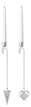 Georg Jensen 2025 Kerzenhalter für Weihnachtsbaum Kegel & Herz Palladiumbeschichtete Zinklegierung