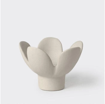 räder Kerzenhalter Blume beige 8x8x5,5cm