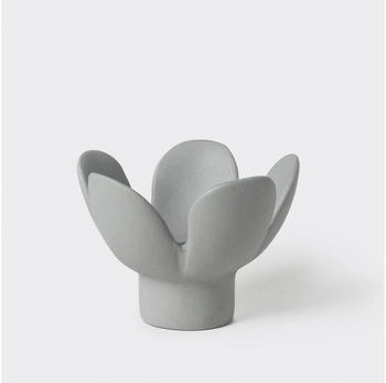 räder Kerzenhalter Blume grau 8x8x5,5cm