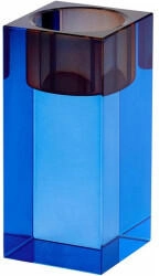 Gift Company Sari Kristallglas Teelichthalter M (H10 3 cm) blau/orange gs