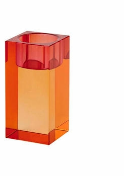 Gift Company Sari Kristallglas Teelichthalter M (H10 3 cm) orange/rosa gs