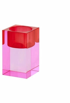Gift Company Sari Kristallglas Teelichthalter S (H7 7 cm) rosa/rot gs