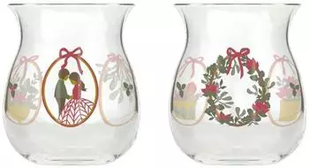 Holmegaard Christmas Weihnachtsteelichthalter 2025, H 7,5 cm, multicolor (2er-Set)