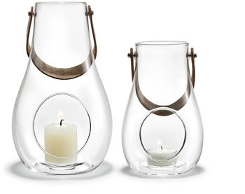 Holmegaard Design with light Laterne (2er-Set) H 16 cm + 25 cm, klar