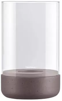 Blomus Calma Windlicht, &Oslash; 12 cm, klar / cedar wood