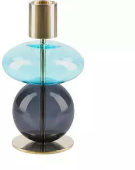 Holmegaard Bubble Kerzenständer H 14 cm, hellblau / smoke