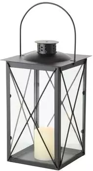 Boltze Farol Laterne Eisen schwarz, Glaseinsatz, 30cm (3548800)