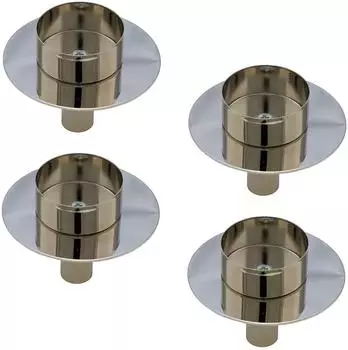 Spetebo Flaschenaufsatz Teelichthalter silber, 4er Set, 7,5cm (2790)