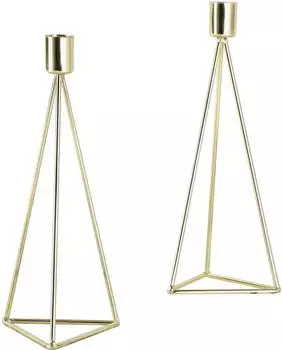 Echtwerk Kerzenhalter Diamant 24,5cm, gold, 2-tlg.