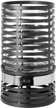 Fink MATERA Windlichts&auml;ule, Eisen/Glas, schwarz/silber, H30cm &Oslash;18,5cm (146304)