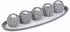 Relaxdays Teelichthalter-Set mit Tablett, 5-teilig, grau