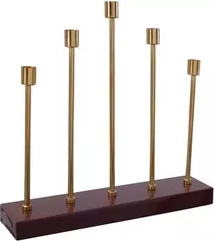 Kayoom Kerzenhalter Art Deco 525 bordeaux/gold, Metall, 40cm (QLI94-BRD)