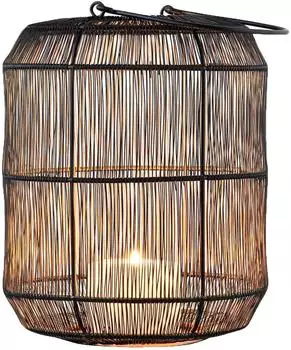 Marrakesch Orient & Mediterran Interior Stello Windlicht Metall Draht, 27cm, schwarz/gold (di-1292a-sch)