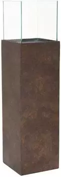 Vivanno Candela Windlicht-Säule Alu-Verbund, quarzgrau seidenmatt, 25x25x100cm (4106126221)