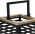 Spetebo Laterne eckig, Metall/Holz, schwarz, 28cm (938502)
