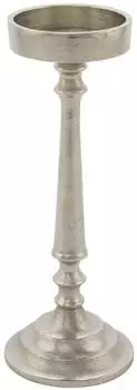 Spetebo Kerzenst&auml;nder f&uuml;r Stumpenkerzen, Aluminium, silber, 28cm (2103)