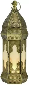Marrakesch Orient & Mediterran Interior Loujain orientalische Laterne Metall & Glas 38cm (ms-2172-we)