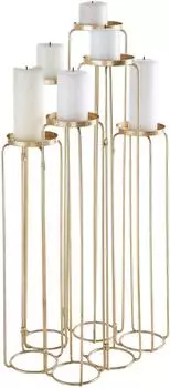 Otto Home Mareesa Standkerzenhalter für 6 Kerzen, Metall, goldfarben, 65cm (399511-0)