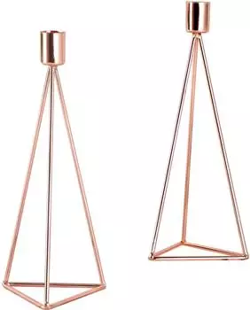 Echtwerk Diamant Kerzenhalter 24,5cm, kupfer, 2-tlg.