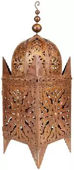 Marrakesch Orient & Mediterran Interior Frane Gartenlaterne Metall, Rost, 80cm (le-001-80-r)