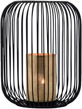Marrakesch Orient & Mediterran Interior Tesour Windlicht Metall Draht, 27cm, schwarz (di-1285a-sch)