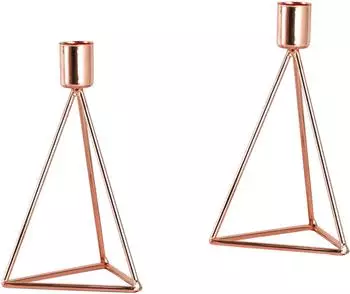 Echtwerk Kerzenhalter Diamant hoch, galvanisiertes Eisen, kupfer, 2-teilig (16,5cm)
