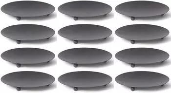Novaliv Kerzenhalter 12er-Set, rund, schwarz, Metall, 7,5cm (20513-12x)