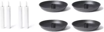 Novaliv Stabkerzenhalter 4er-Set 13cm, schwarz (20420-20792-4x)