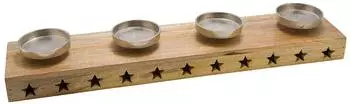 Spetebo Adventskranzhalter eckig, Mangoholz mit Aluminium, 71cm (29952)