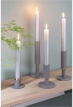 Fink RITMO Kerzenleuchter für Stabkerzen, hellbraun/silber, Metall (140252)