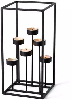 Philippi Escalera Lichtobjekt Teelichthalter, Stahl pulverbeschichtet, schwarz, 31cm (239012)