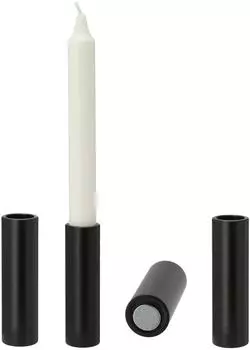 Spetebo Magnet-Stabkerzenhalter 4er Set, Metall, schwarz, 10cm (45561)