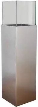 Vivanno CANDELA Windlichts&auml;ule Alu-Verbund, silbermetallic hochglanz, 25x25x100cm (100413611925)