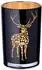 Edzard Fancy Teelichtglas, schwarz/gold, Hirsch-Motiv, 18cm (7164)