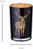 Edzard Fancy Teelichtglas, schwarz/gold, Hirsch-Motiv, 18cm (7164)
