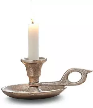 Loberon Aida Kerzenst&auml;nder Aluminiumguss, antiksilber (12688151)