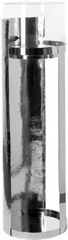Fink MANIAC Boden-Windlicht, Edelstahl geh&auml;mmert vernickelt, Glas, 102cm (39340932-0)