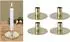 Novaliv Stabkerzenhalter 4er-Set Metall gold 10x5cm (20426-4x)