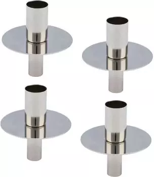 Spetebo Flaschenkerzenhalter Metall silber 8cm, 4er-Set (33102)