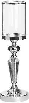 Beliani Bonao Kerzenständer Glas 42cm silber (BONAO)