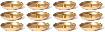 Novaliv Stabkerzenhalter Dekoschale gold 18cm, 12er-Set (20425)