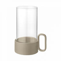 BLOMUS Kerzenhalter "Windlicht YURAGI" aus Steingut und Glas, H&ouml;he ca. 21 cm