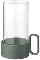BLOMUS Kerzenhalter "Windlicht YURAGI" aus Steingut und Glas, H&ouml;he ca. 21 cm