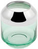 Fink - Windlicht oder Vase - Smilla - Glas mit Platinrand - Grün - Maße (ØxH): 9 x