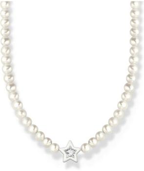 Thomas Sabo Choker Stern mit Perlen und weißer Kaltemaille (KE2198-149-14-L42V)